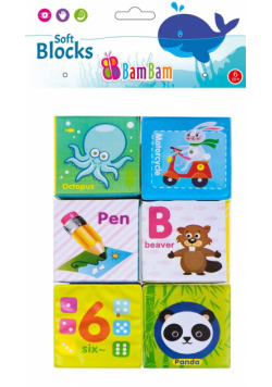 Klocki miękkie 6 sztuk bambam 432485