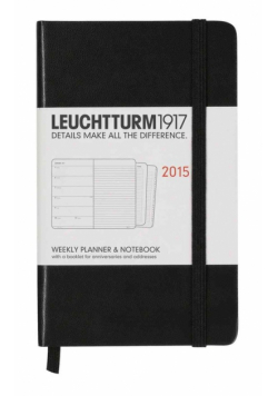 Kalendarz 2015 z notatnikiem Pocket Leuchtturm1917 tygodniowy czarny