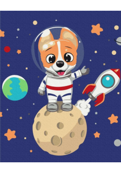 Malowanie po numerach Pies astronauta