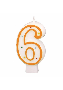 Świeczka cyferka 6 kropki 7,3cm
