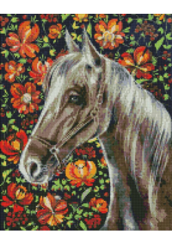Diamentowa mozaika bez ramy - Wierny koń 40x50cm