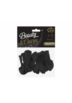 Balony Beauty&Charm pastelowe czarne 13cm 20szt
