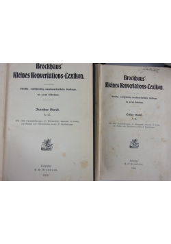 Brockhaus Kleines Konveriations=Lexikon, Tom I-II, 1906