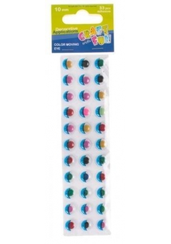 Ozdoba dekoracyjna oczy samoprzylepne 10mm 33el