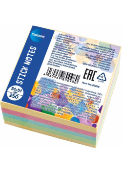 Karteczki samoprzylepne mix 5 pastelowych kolorów 250 szt.