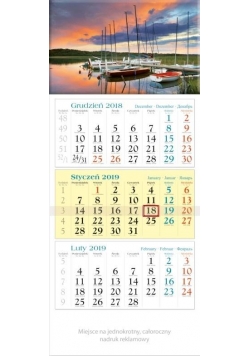 Kalendarz 2019 Trójdzielny Mazury KT5