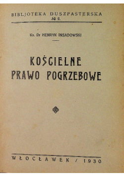Kościelne prawo pogrzebowe 1930 r.