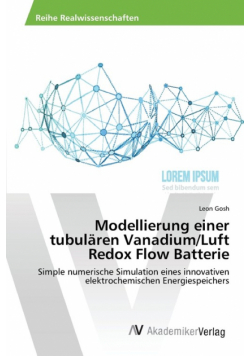 Modellierung einer tubulären Vanadium/Luft Redox Flow Batterie