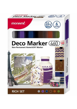 Markery akrylowe Deco Marker 6kol rich MONAMI