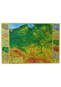 Podkład oklejany na biurko Polska fizyczna
