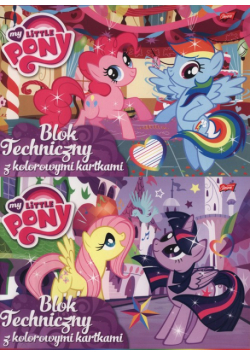 Blok techniczny A4 My Little Pony z kolorowymi kartkami 10 kartek 10 sztuk mix