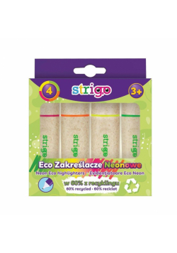 Zakreślacz Eco Hi-text neon 4szt mix STRIGO