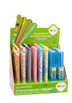 Display Długopis wymazywalny Uszaki mix 1 0.5mm niebieski Happy Color 36 szt. + wkłady 12 etui