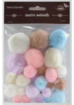 Pompony pastelowe 15mm-40mm 30szt