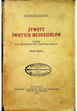 Żywoty świętych młodzieńców 1927 r.