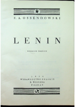 Lenin Wydanie Trzecie Reprint z 1930 r.