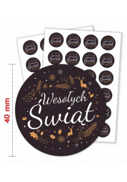 Naklejki świąteczne czarne 4cm 48szt