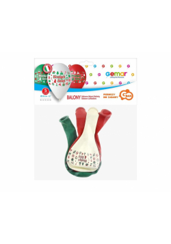 Balony premium Wesołych Świąt 3 kolory 5szt