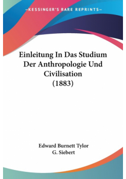 Einleitung In Das Studium Der Anthropologie Und Civilisation (1883)