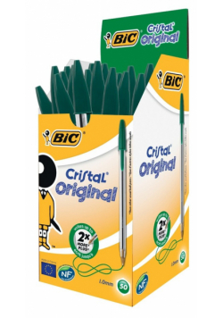 Długopis Cristal Original zielony display 50 sztuk