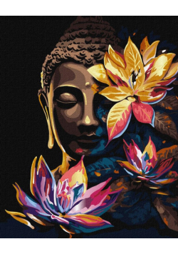Malowanie po numerach - Budda z lotosami 40x50cm