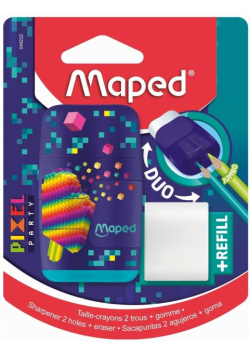 Temperówka z gumką Connect Pixel 2 otwory MAPED