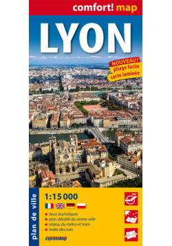 Lyon, laminowany plan miasta 1:15 000, ExpressMap