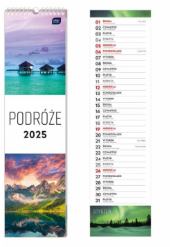Kalendarz 2025 paskowy Podróże