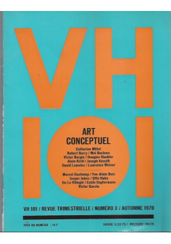 VH 101 Art Conceptuel Numéro 3 Automne 1970