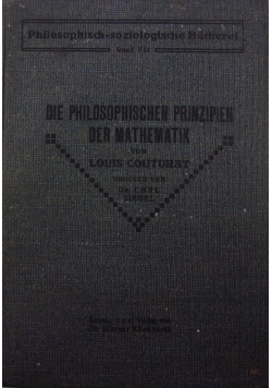 Die Philosophischen Prinzipien Der Mathematik, 1908r.