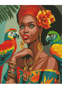 Diamentowa mozaika - Afrykańska fashionistka 40x50