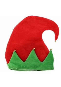 Czapka Elf z dzwoneczkami welur 30x35 cm