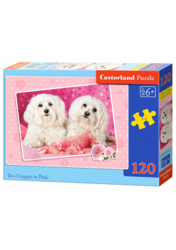 Puzzle Two doggies in Pink 120