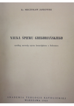 Nauka śpiewu Gregoriańskiego