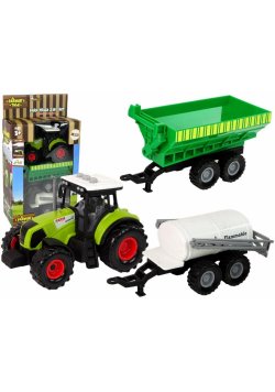 Traktor z przyczepą i cysterną