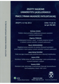Zeszyty naukowe Uniwersytetu Jagiellońskiego 2 (116) 2012