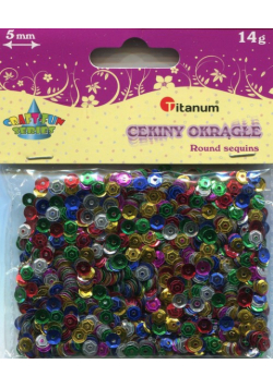 Cekiny okrągłe mix kolorów 5mm 14g
