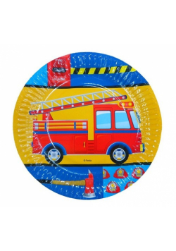Talerzyki papierowe Straż Pożarna 18 cm 6 sztuk
