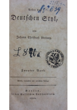 Uber den Deutschen Sthl, 1800r.