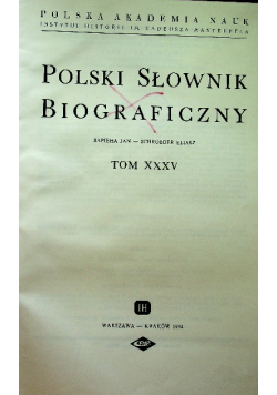 Polski słownik biograficzny tom XXXV
