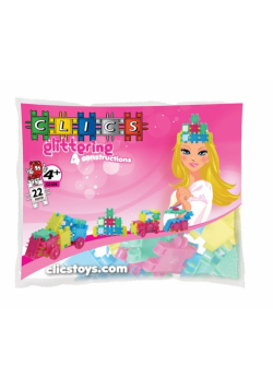 Clics glittering 4 constructions woreczek 22 klocki