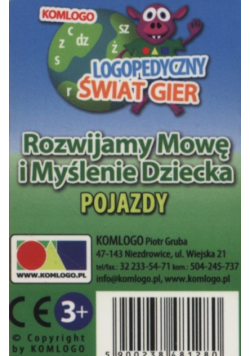 Karty Rozwijamy mowę i myślenie dziecka Pojazdy