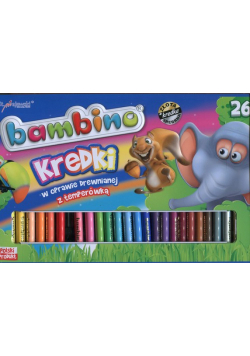 Kredki Bambino drewniane 26 kolorów + temperówka w opakowaniu metalowym