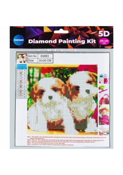Diamentowa mozaika 5D - Puppies 20x20 80863