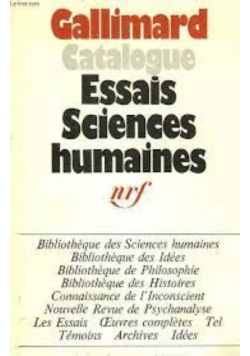 Catalogue Gallimard  Essais Sciences Humaines