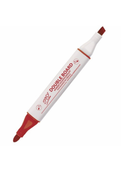 Marker suchościeralny Double board czerwony 10 sztuk