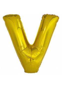 Balon foliowy litera V złota 78x86cm