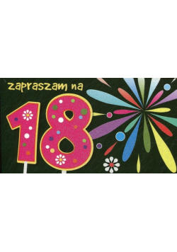Zaproszenia urodzinowe 18-tka Fajerwerki 5 sztuk
