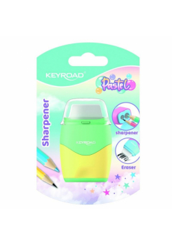 Temperówka plastikowa z gumką pastel podwójna MIX