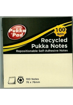 Karteczki samoprzylepne 76x76mm żółte PUKKA